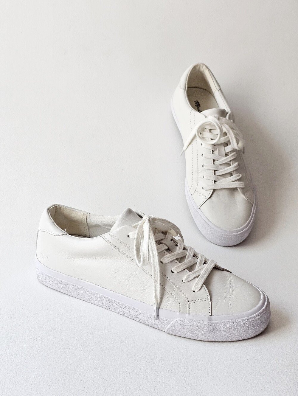 Madewell Sidewalk Low Top Leather Sneakers White Women’s Size 9.5